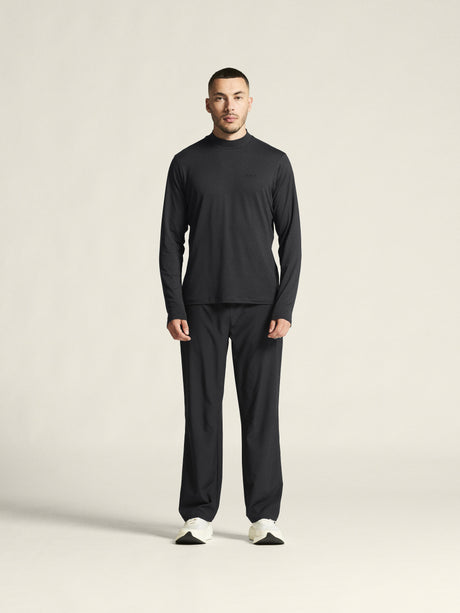 Flow Mn Ls M - Black Melange - Closeup 1