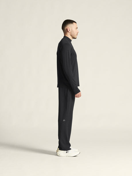 Flow Mn Ls M - Black Melange - Closeup 2