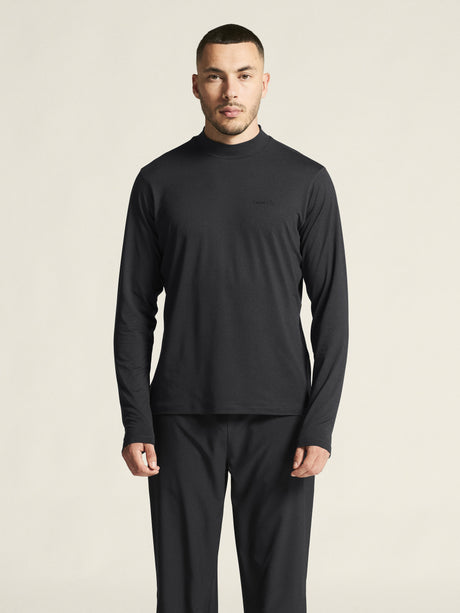 Flow Mn Ls M - Black Melange - Closeup 4