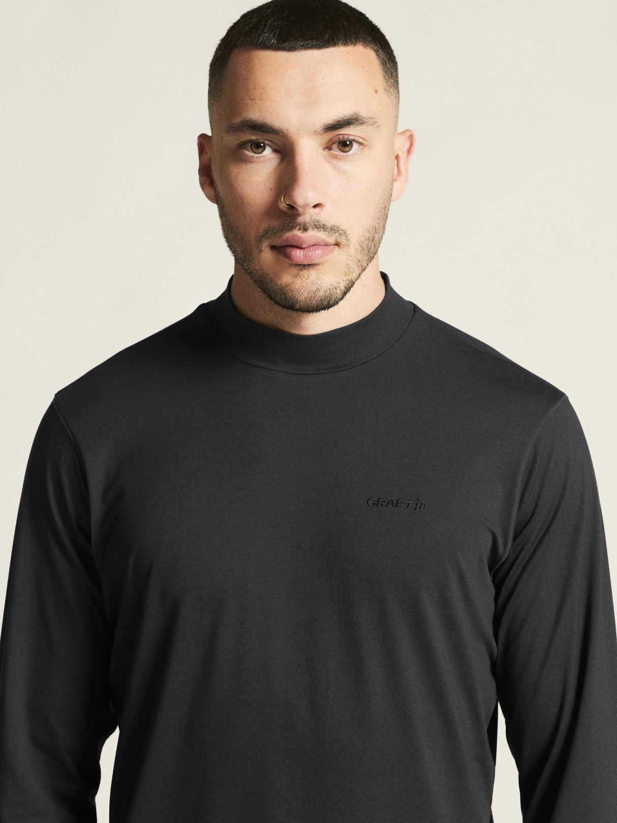 Flow Mn Ls M - Black Melange - Closeup 5