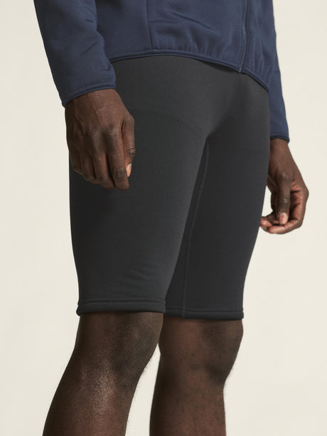 Explore Power Fleece Short Tights M - Black - Closeup 5