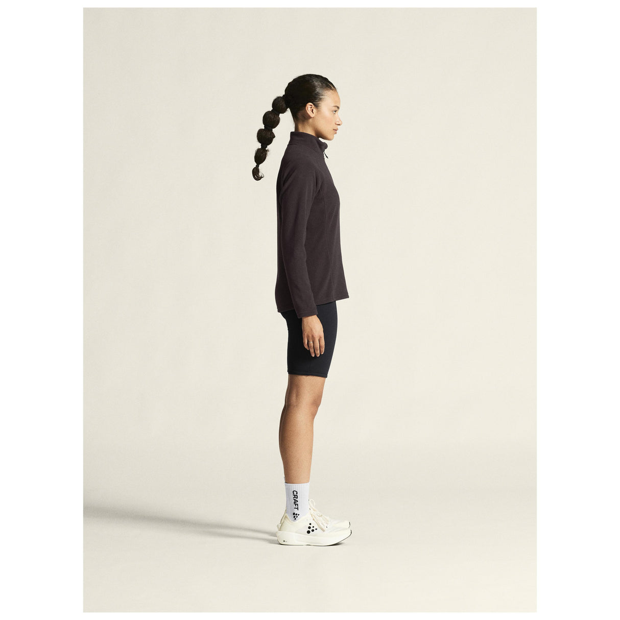 Explore Power Fleece Short Tights W - Black - Closeup 2