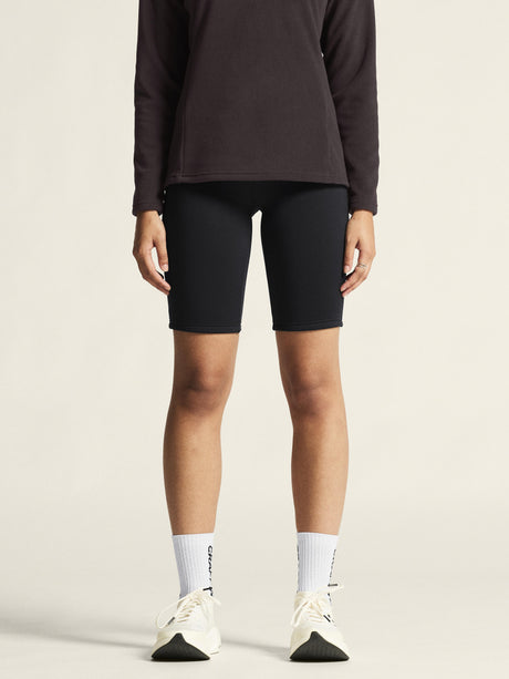 Explore Power Fleece Short Tights W - Black - Closeup 4