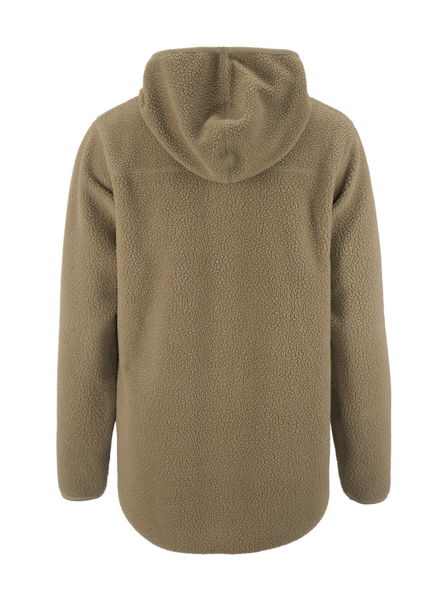 Join Pile Fleece Fz Hood W - Taupe - Back