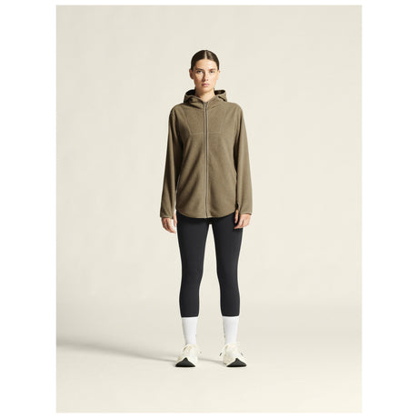 Join Pile Fleece Fz Hood W - Taupe - Closeup 1