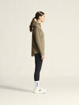 Join Pile Fleece Fz Hood W - Taupe - Closeup 2