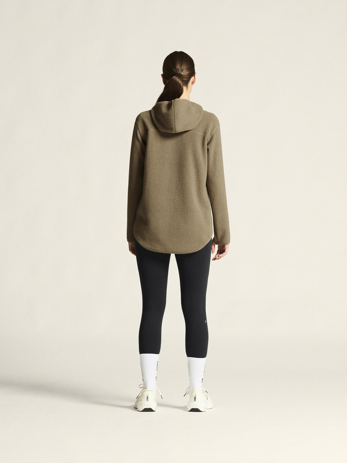 Join Pile Fleece Fz Hood W - Taupe - Closeup 3