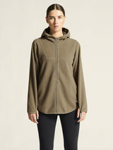 Join Pile Fleece Fz Hood W - Taupe - Closeup 4