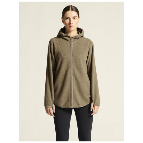 Join Pile Fleece Fz Hood W - Taupe - Closeup 4