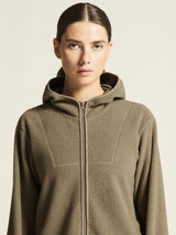Join Pile Fleece Fz Hood W - Taupe - Closeup 5