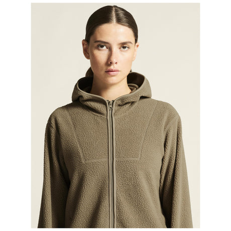 Join Pile Fleece Fz Hood W - Taupe - Closeup 5