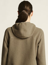 Join Pile Fleece Fz Hood W - Taupe - Closeup 7