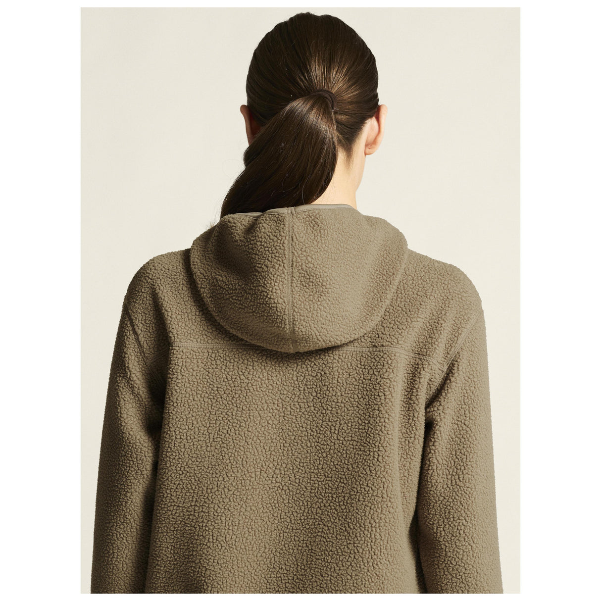 Join Pile Fleece Fz Hood W - Taupe - Closeup 7