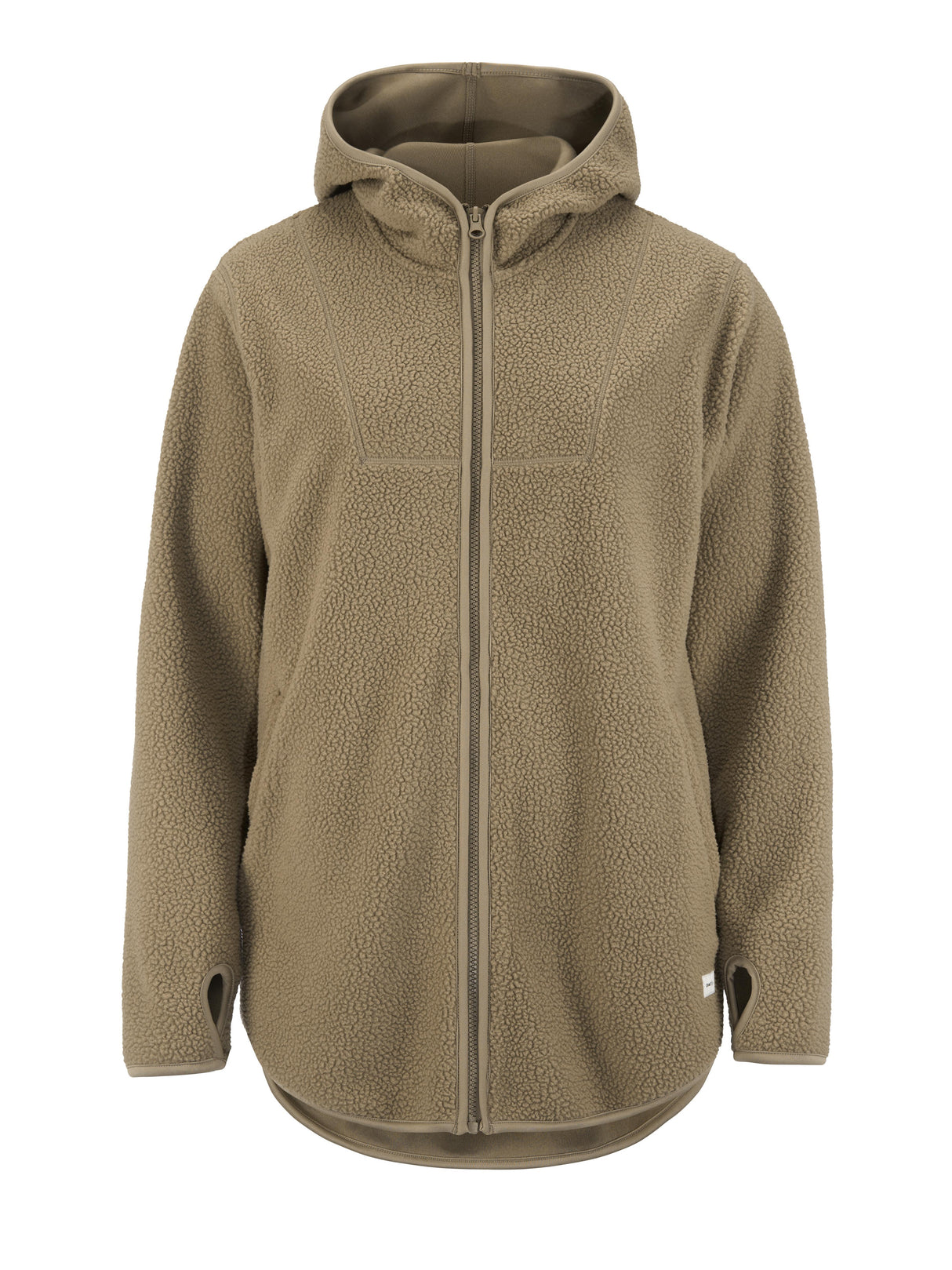 Join Pile Fleece Fz Hood W - Taupe - Front