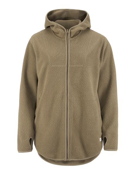 Join Pile Fleece Fz Hood W - Taupe - Front