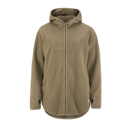 Join Pile Fleece Fz Hood W - Taupe - Front