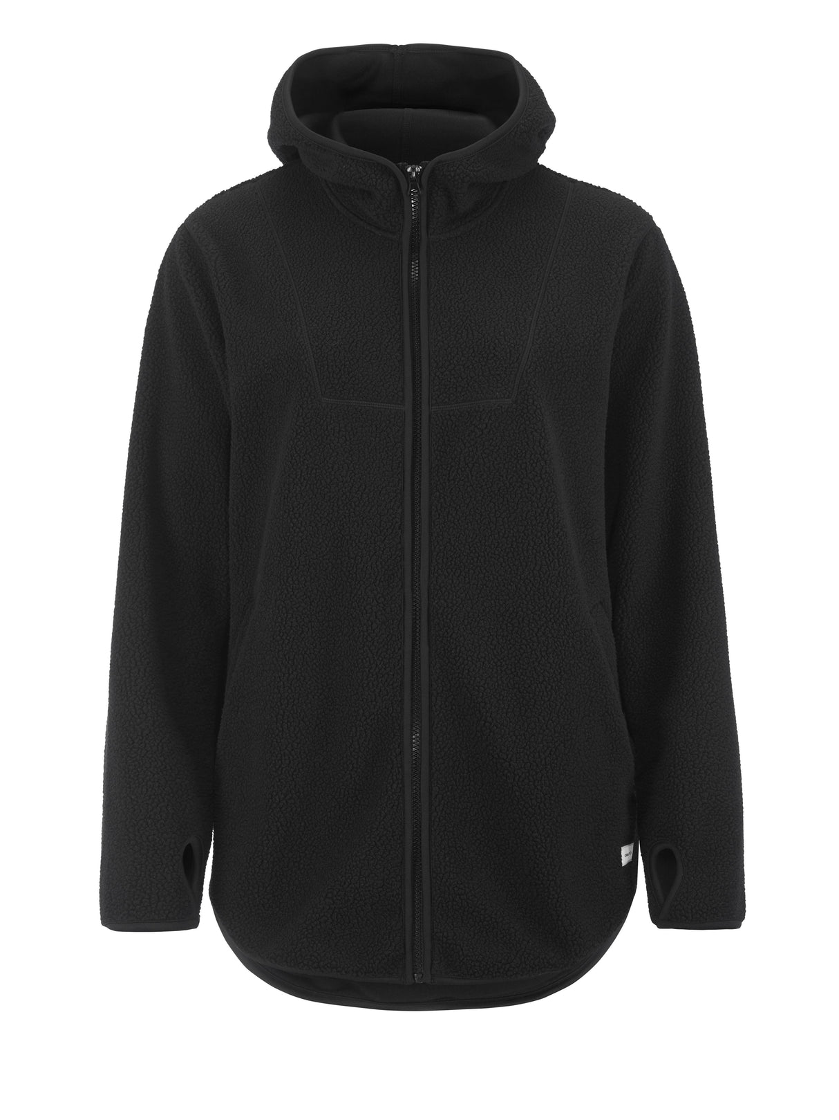 Join Pile Fleece Fz Hood W - Black - Front
