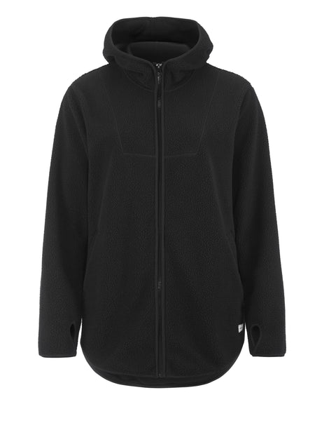 Join Pile Fleece Fz Hood W - Black - Front