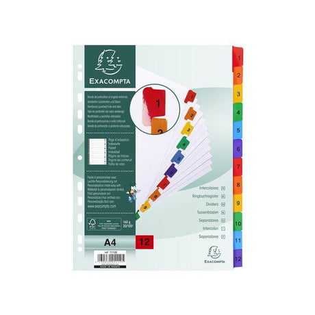 Cardboard register EXACOMPTA 1-12 multicolour