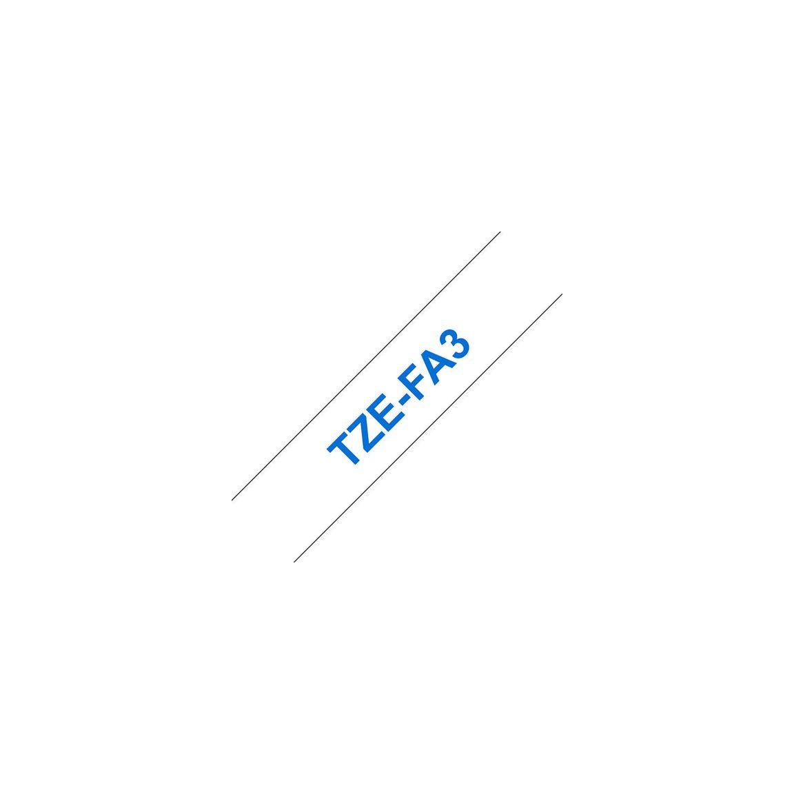 Tape BROTHER TZEFA3 12mm blue on white
