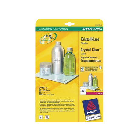 Label AVERY 96x50,8mm transp 250/pc