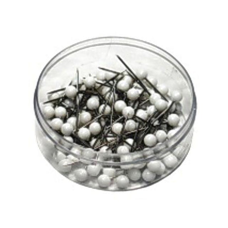 Map pins ACTUAL round white 100/pc