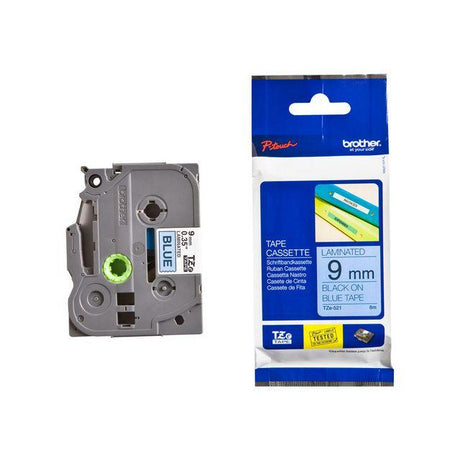 Tape BROTHER TZE521 9mm black on blue