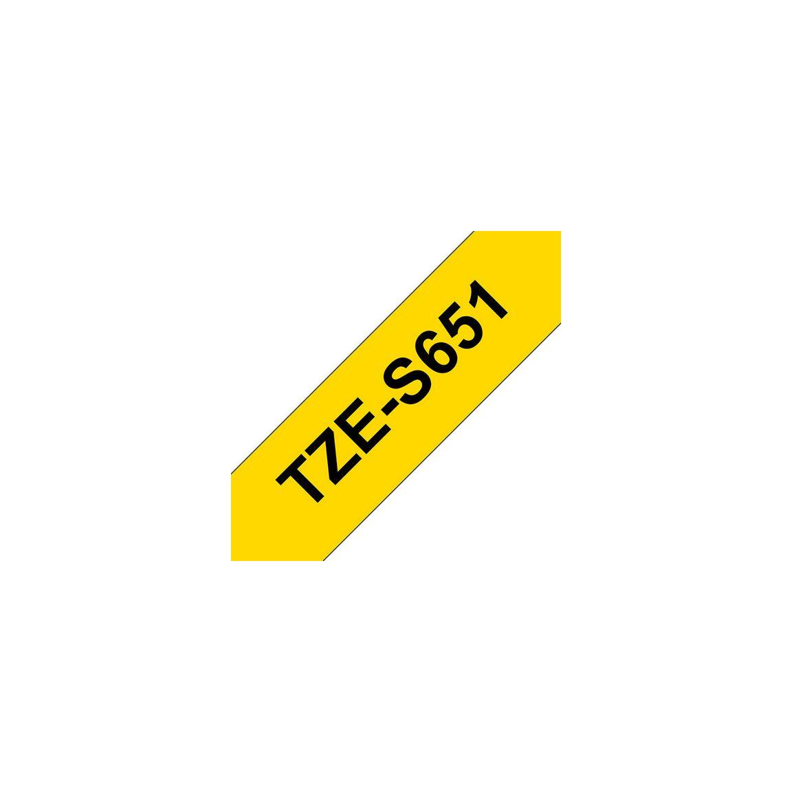 Tape BROTHER TZES651 24mm black/yellow