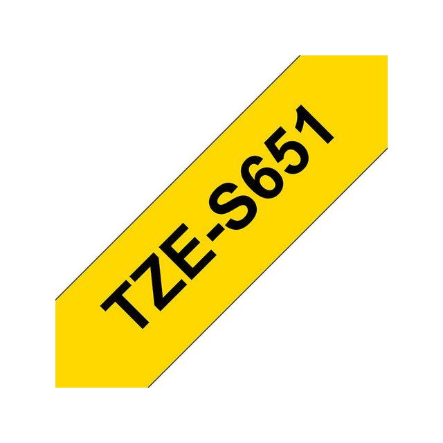 Tape BROTHER TZES651 24mm black/yellow