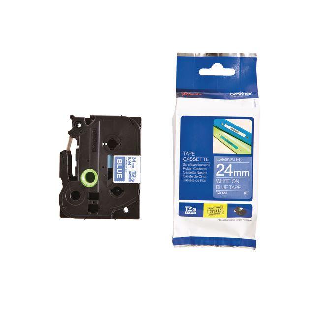 Tape BROTHER TZE555 24mm White on Blue