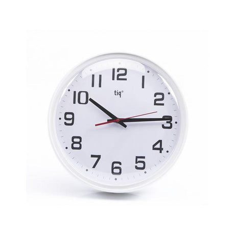 Wall clock TIQ with plastic lens Ø35cm white