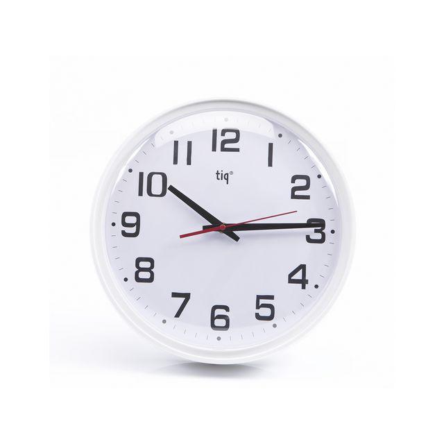 Wall clock TIQ with plastic lens Ø35cm white