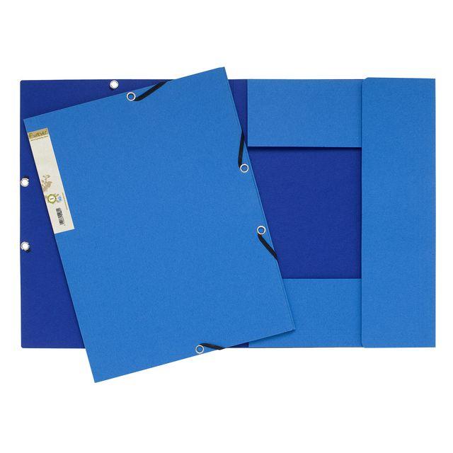 Rubber band folder FOREVER cardboard 3-cl blue