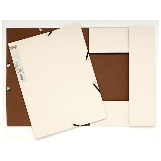 Rubber band folder FOREVER cardboard 3-cl sand