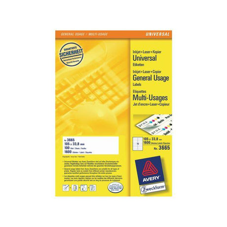 Label AVERY Ultragr 105x33,8mm 1600/fp