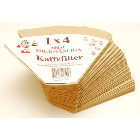 Coffee filter 1x4 unbleached 200/fp