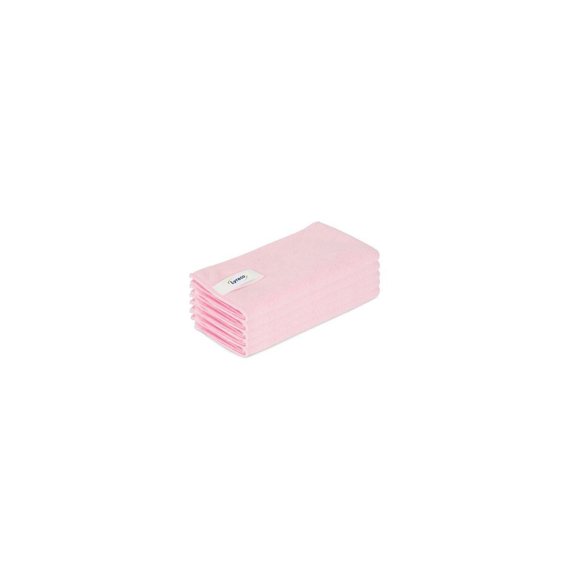 Microfibre cloth LYRECO P 40x40cm pink 5/pack