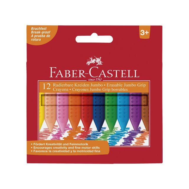 Plastic chalk FABER CASTELL triangular 12/pack
