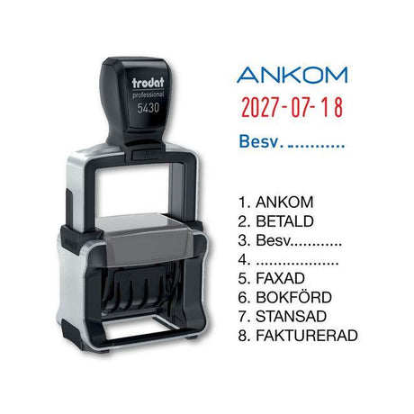 Stamp TRODAT 5430/L Dat with standard text