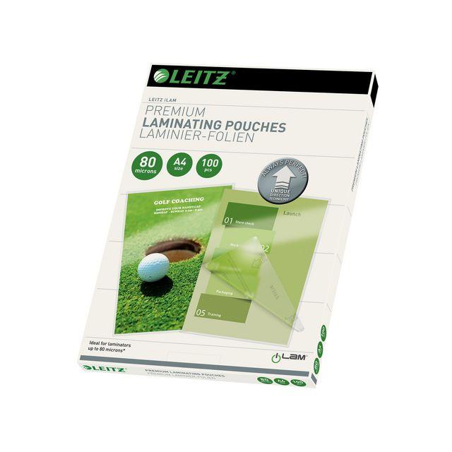 Laminate LEITZ UDT A4 80mic clear 100/pack