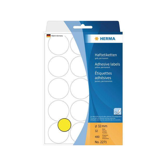 Label HERMA Allround 32mm yellow 480/pack
