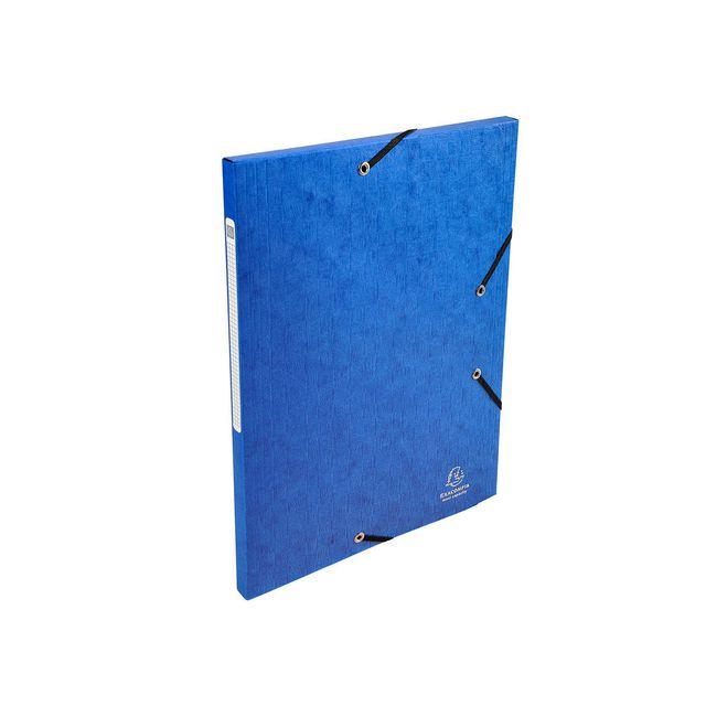 Rubber band folder 3 flap A4 600g blue