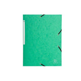 Rubber band folder 3 flap A4 600g green
