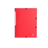 Rubber band folder 3 flap A4 600g red