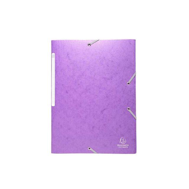 Rubber band folder 3 flap A4 600g purple
