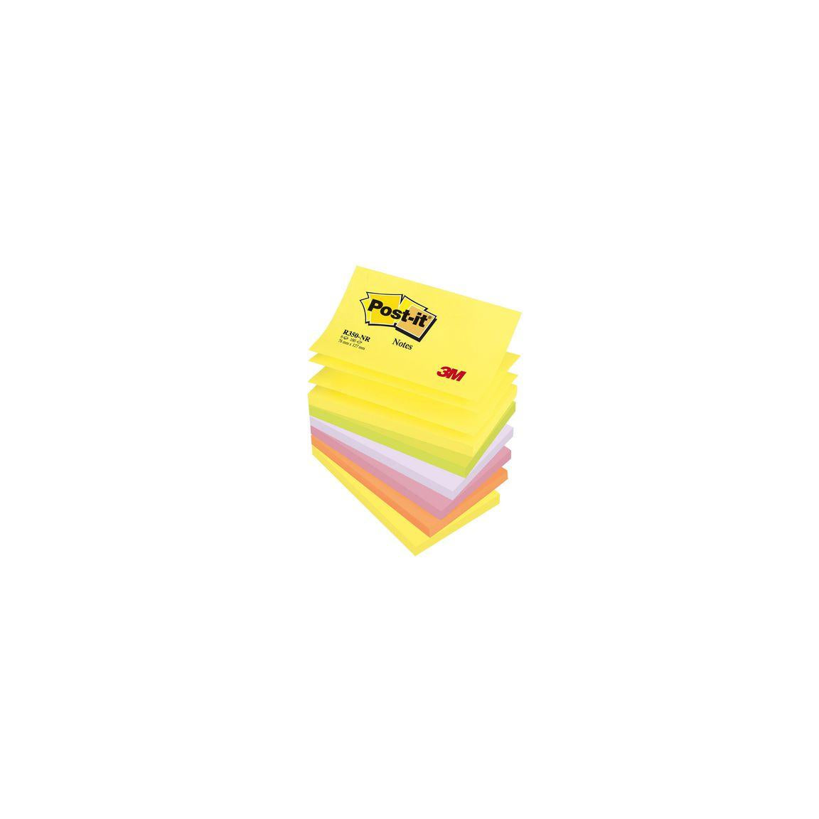 Notes POST-IT Z-block 76x127mm neon 6/pc