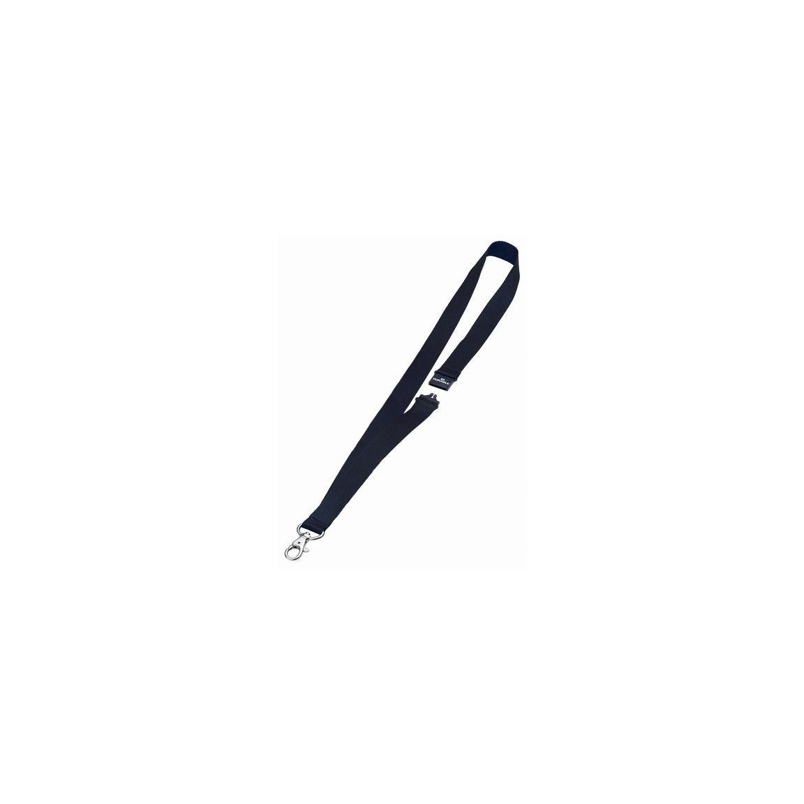 Textile strap DURABLE black carabiner10/pc