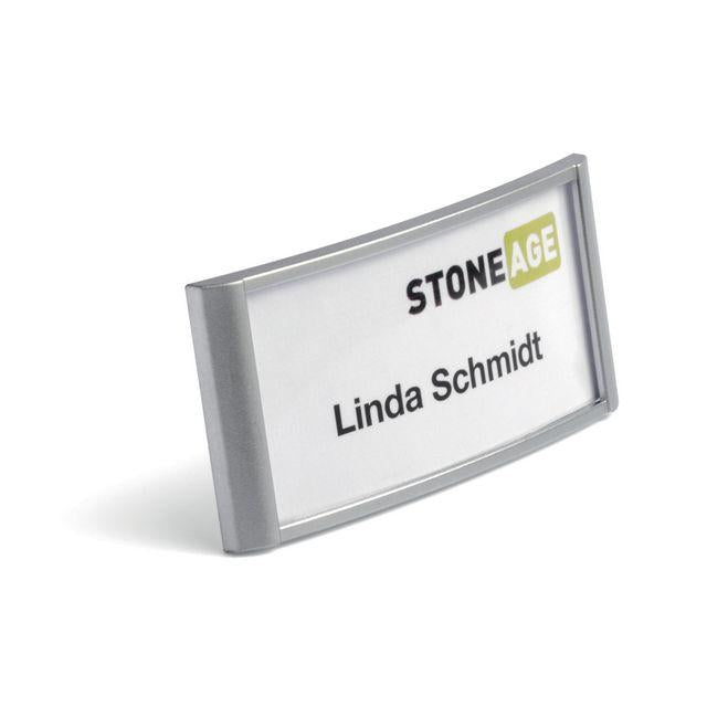 Nameplate DURABLE needle/clamp.74x34mm 10/pc