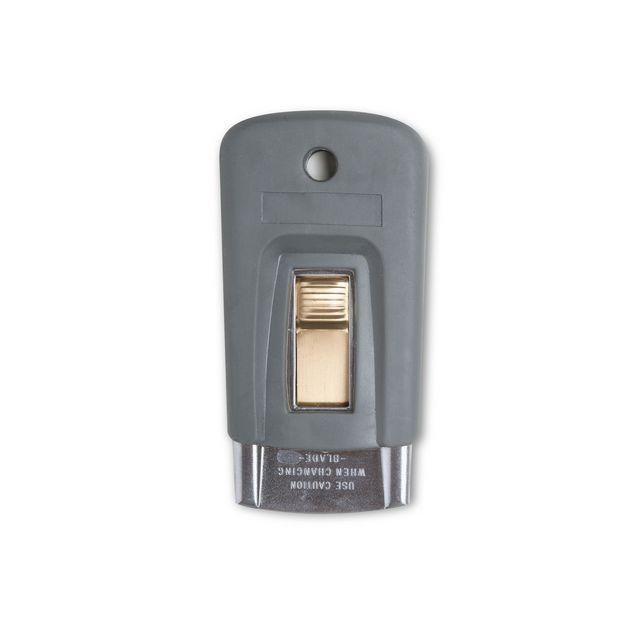 Click scraper with rubber without blade