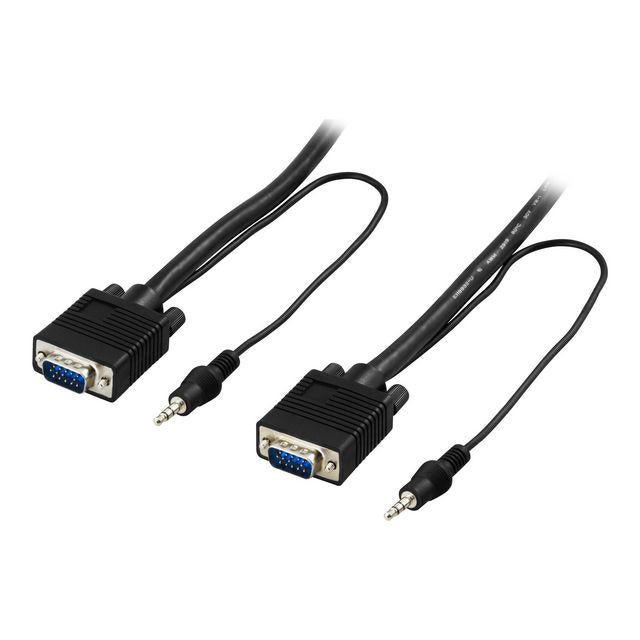 Cable DELTACO monitor VGA+3,5mm 3m